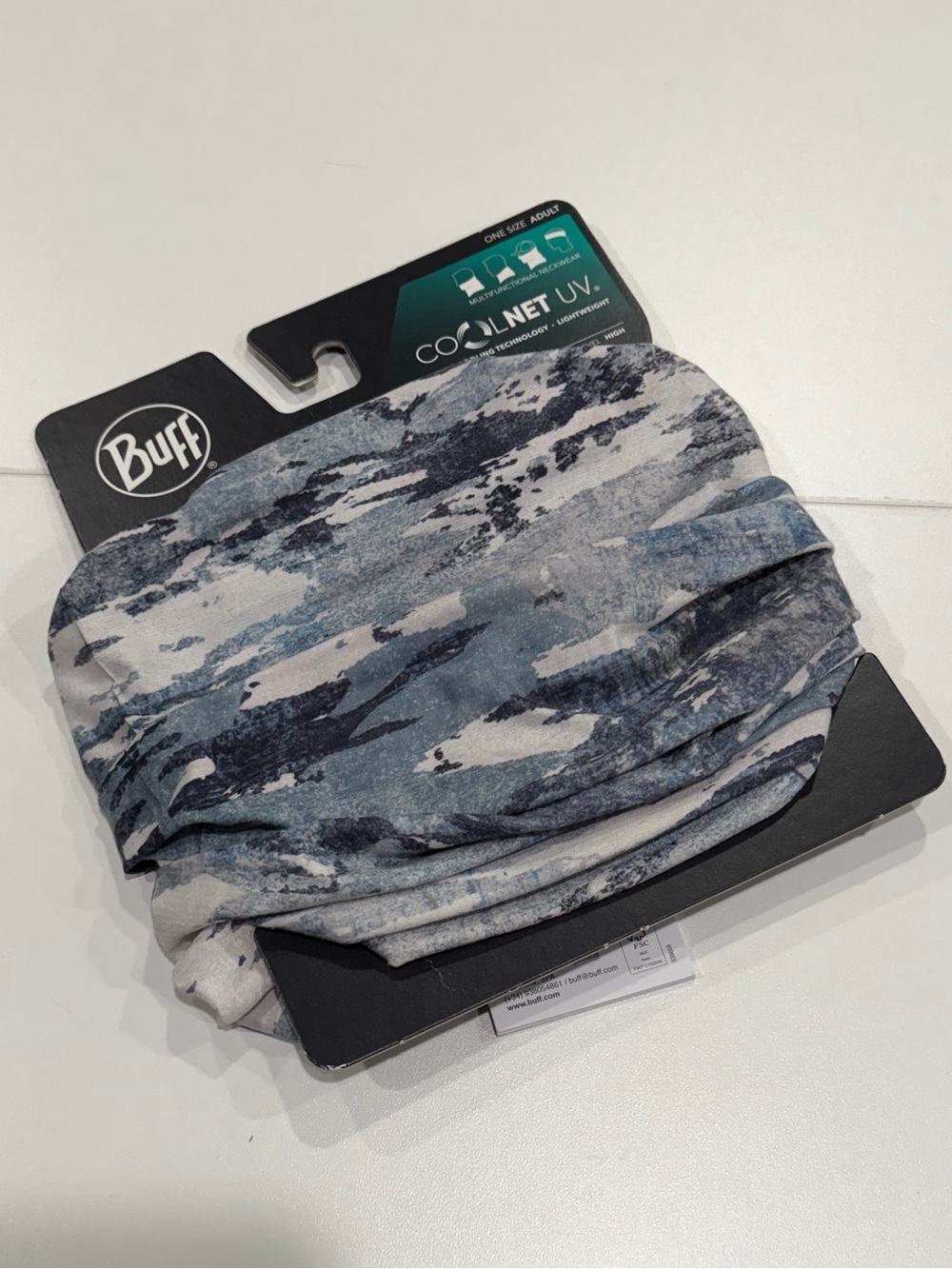 Buff Coolnet UV Full Tube Adult Neckwear UPF 50+ Summer NWT Grey Blue Pattern